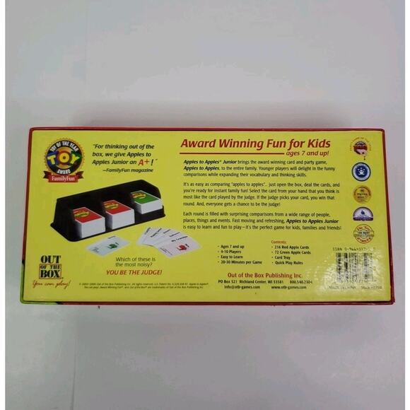 Apples To Apples Junior ! Card Game Out Of The Box Games- Complete - Picture 3 of 7